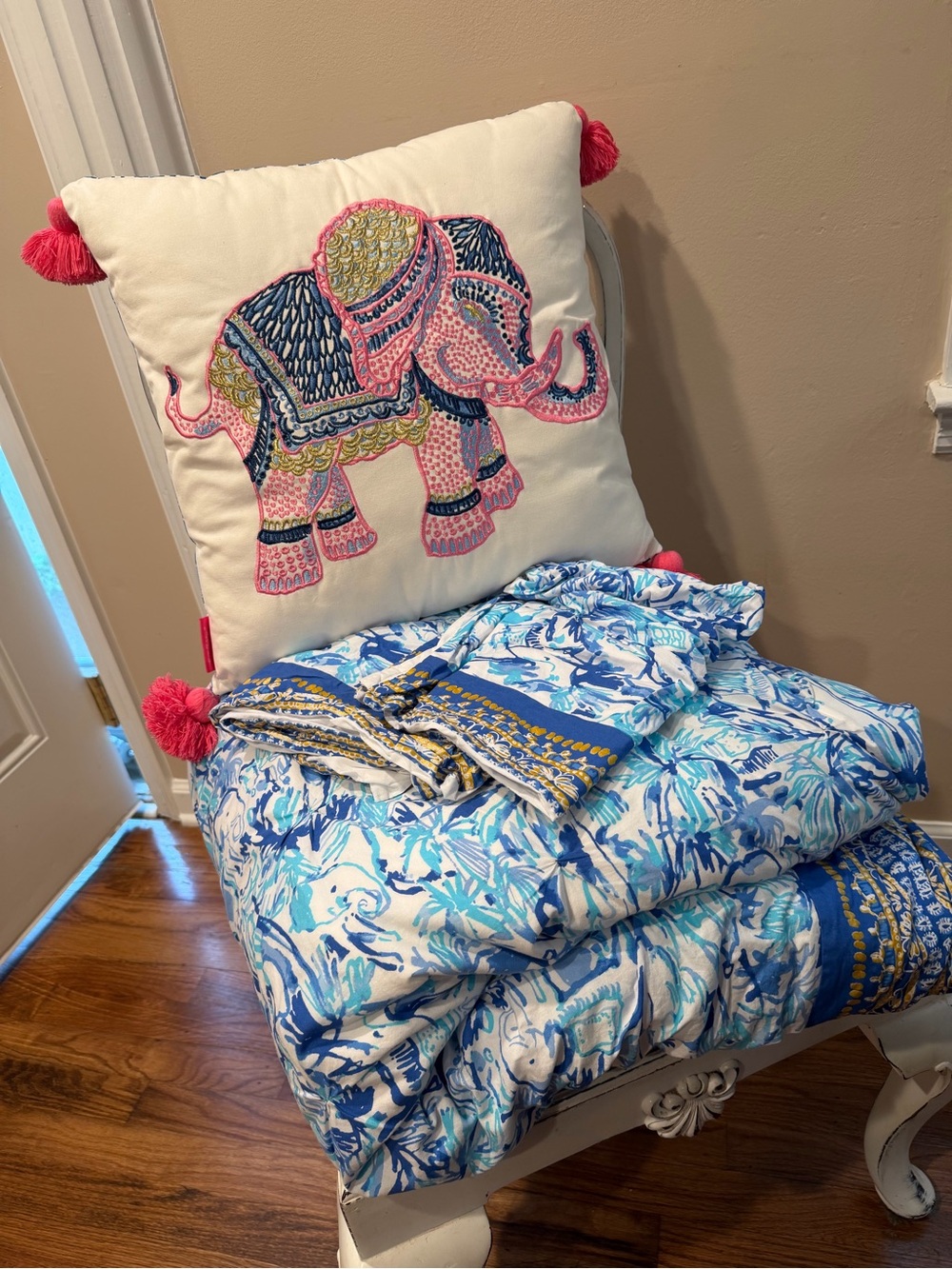 Pottery Barn Teen Lilly Pulitzer Elephant Appeal Queen/Full Duvet Cover - Picture 5 of 6